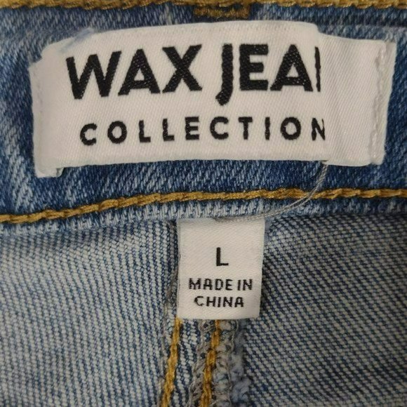 Wax Jean Women's Distressed Denim Shorts Blue Jeans with Vintage Holes - Picture 7 of 9